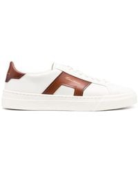 Santoni - Double Buckle Leather Sneakers - Lyst