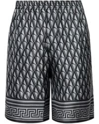 Versace - Shorts Mit Greca-Besatz - Lyst