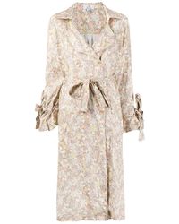 floral print trench coat