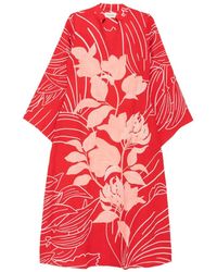 VERANDAH - Wild Tulip Floral-Print Long-Sleeve Midi Dress - Lyst