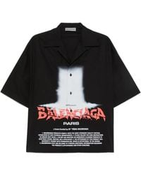 Balenciaga - Logo-Print Short-Sleeve Shirt - Lyst