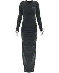 MISBHV - Maxi-Jurk Met Trekkoord En Lange Mouwen - Lyst