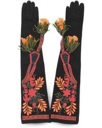 DSquared² - Floral-Pattern Studded Gloves - Lyst
