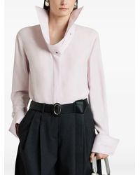 Givenchy - Camisa De Seda Con Cuello Deconstruido - Lyst