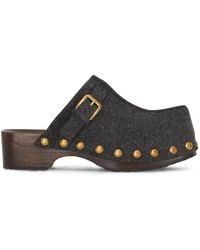 Etro - Studded Street Style Wool Sandals - Lyst