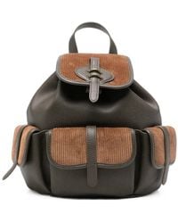 Coccinelle - Corduroy-Panel Leather-Trim Backpack - Lyst