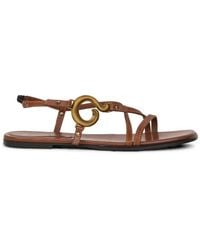 Etro - Strappy Leather Flat Sandals - Lyst