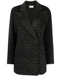 P.A.R.O.S.H. - Cheetah-Print Double-Breasted Blazer - Lyst