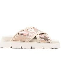 Mou - Sequin-Embellished Sandals - Lyst
