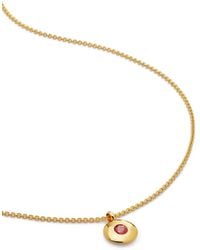 Monica Vinader - 18Kt Recycled Vermeil Birthstone Ruby Pendant Necklace - Lyst