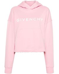 Givenchy - Pull à capuche écourté rose - Lyst