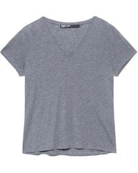 Bimba Y Lola - Melange Fluid V-Neck T-Shirt - Lyst