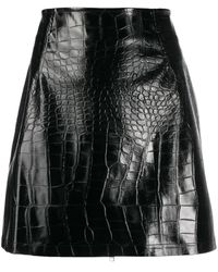 Pinko Minirock in exotischer Lederoptik - Schwarz