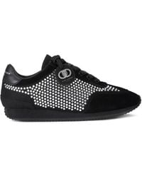 Kurt Geiger - Crystal-Embellished Suede Sneakers - Lyst