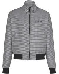 Balmain - Houndstooth-Pattern Zip Jacket - Lyst