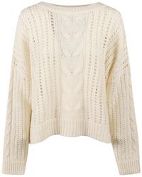 Weekend by Maxmara - Cable-Knit Eyelet Sweater - Lyst