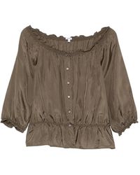 Aspesi - Top Con Volantes Y Botones - Lyst
