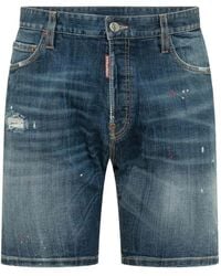 DSquared² - Distressed Denim Shorts - Lyst