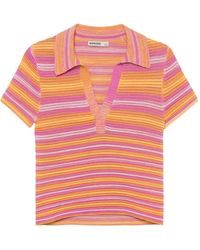 Jonathan Simkhai - Knitted Striped Polo Top - Lyst