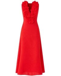FARM Rio - Midikleid Aus Leinen Mit Floralen Applikationen Und Neckholder - Lyst