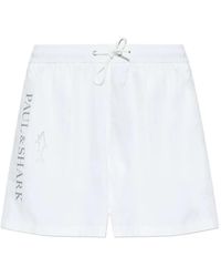 Paul & Shark - Logo-Print Swim Shorts - Lyst