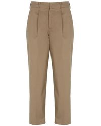 PT Torino - Pleated-Detail Cropped Trousers - Lyst