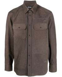 Zegna - Calf-suede Shirt-jacket - Lyst
