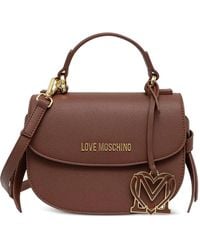 Love Moschino - Logo-Plaque Heart-Charm Tote Bag - Lyst