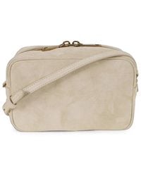 Brunello Cucinelli - Suede Logo-Embossed Shoulder Bag - Lyst
