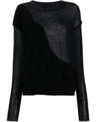Isabel Benenato - Crew-Neck Panelled Fine-Ribbed Jumper - Lyst