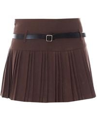 ELEH - Belted Pleated Mini Skirt - Lyst