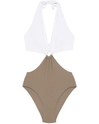 Fisico - Ring-Detail Two-Tone Swimsuit - Lyst