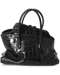 The Attico - Mini La Passeggiata Crocodile-Effect Leather Tote Bag - Lyst