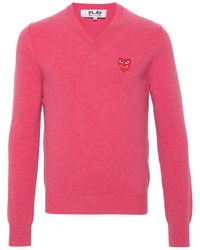 COMME DES GARÇONS PLAY - Pullover Mit V-Ausschnitt - Lyst