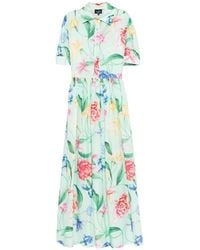 LAVI COUTURE - Floral-Print Pleated Maxi Dress - Lyst