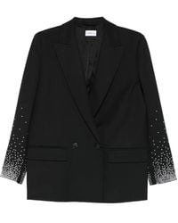 Marella - Embellished-Sleeve Double-Breasted Blazer - Lyst