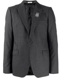 McQueen - Insect-Embellished Pinstriped Blazer - Lyst