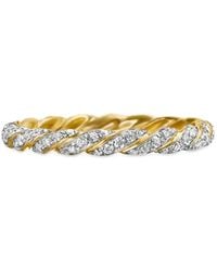 David Yurman - 18Kt Pavé Petite Diamond Band Ring (2.8Mm) - Lyst
