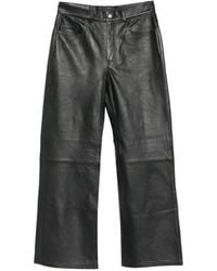 Haikure - Leather Wide-Leg Trousers - Lyst
