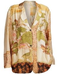 Masnada - Floral-Print Patchwork Jacket - Lyst
