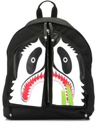 bape happy new year ape head patch backpack grey