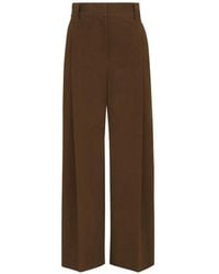 Brunello Cucinelli - Stretch-Cotton Moleskin Loose Sartorial Trousers With Monili - Lyst