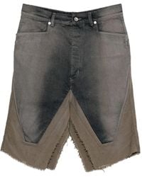 Rick Owens - Frayed Denim Skirt - Lyst