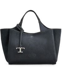 Tod's - Mini T Timeless Leather Tote Bag - Lyst