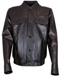 DESA NINETEENSEVENTYTWO - Button-Up Leather Jacket - Lyst