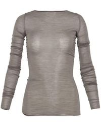 Rick Owens - Ls Ruched Long-Sleeve T-Shirt - Lyst