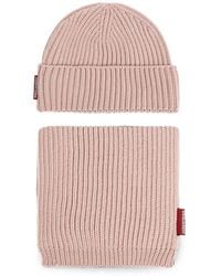 DSquared² - Ribbed-Knit Beanie Hat And Scarf Set - Lyst