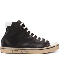 Saint Laurent - Malibu Lace-up Leather Sneakers - Lyst