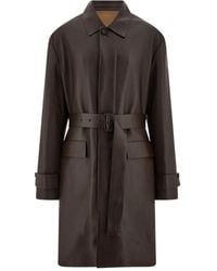 Ferragamo - Belted Deerskin Duster Coat - Lyst