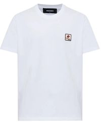 DSquared² - Ski Leaf Cool T-Shirt Met Logo-Patch - Lyst